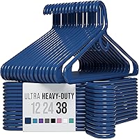 Vista 13 de NEATERIZE Perchas de ropa de plástico ultra resistentes - Blanco - Percha duradera para abrigos, trajes y ropa. Perchas De Ropa