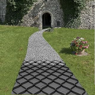 Geogrid Driveway, HDPE Geo Grid Ground Gravel Grid, for Subgrade Work, Landscaping, Honeycomb Gravel Ground Grid, Gravel Grid Pathway Walkway Stabilizer (Size : 6x6m(20x20ft))
