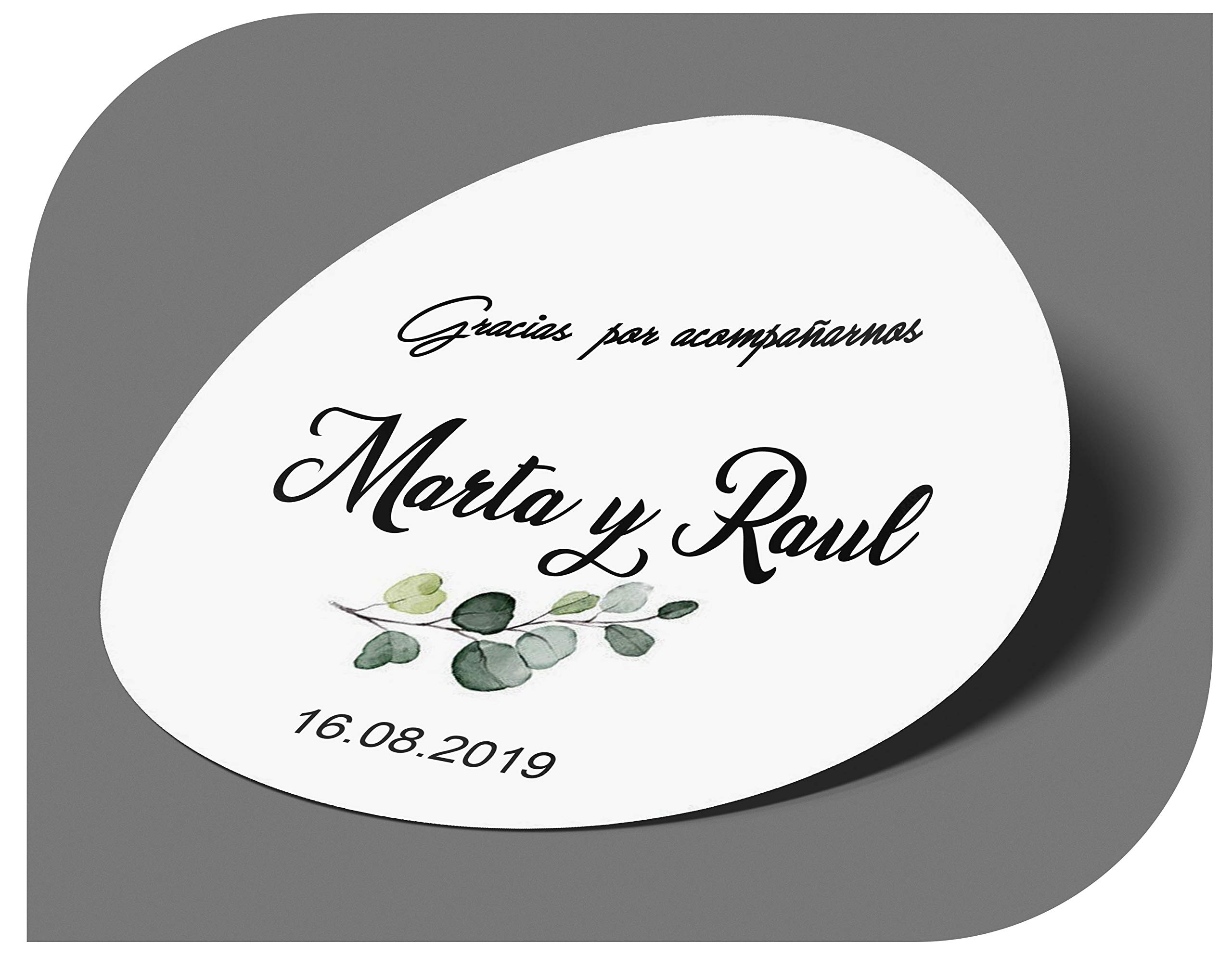 CrisPhy Pegatinas Personalizadas Boda con Nombre y Fecha, Etiquetas Adhesivas para Invitacion Boda Bautizo Compromiso Cumpleaños Fiesta Navidad Vintage Sellos