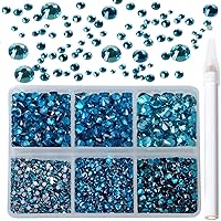 Vista 78 de 2880 diamantes de imitación para arte de uñas, sin termofijación, fijación con pegamento, cristales redondos de vidrio con base plana para hacer