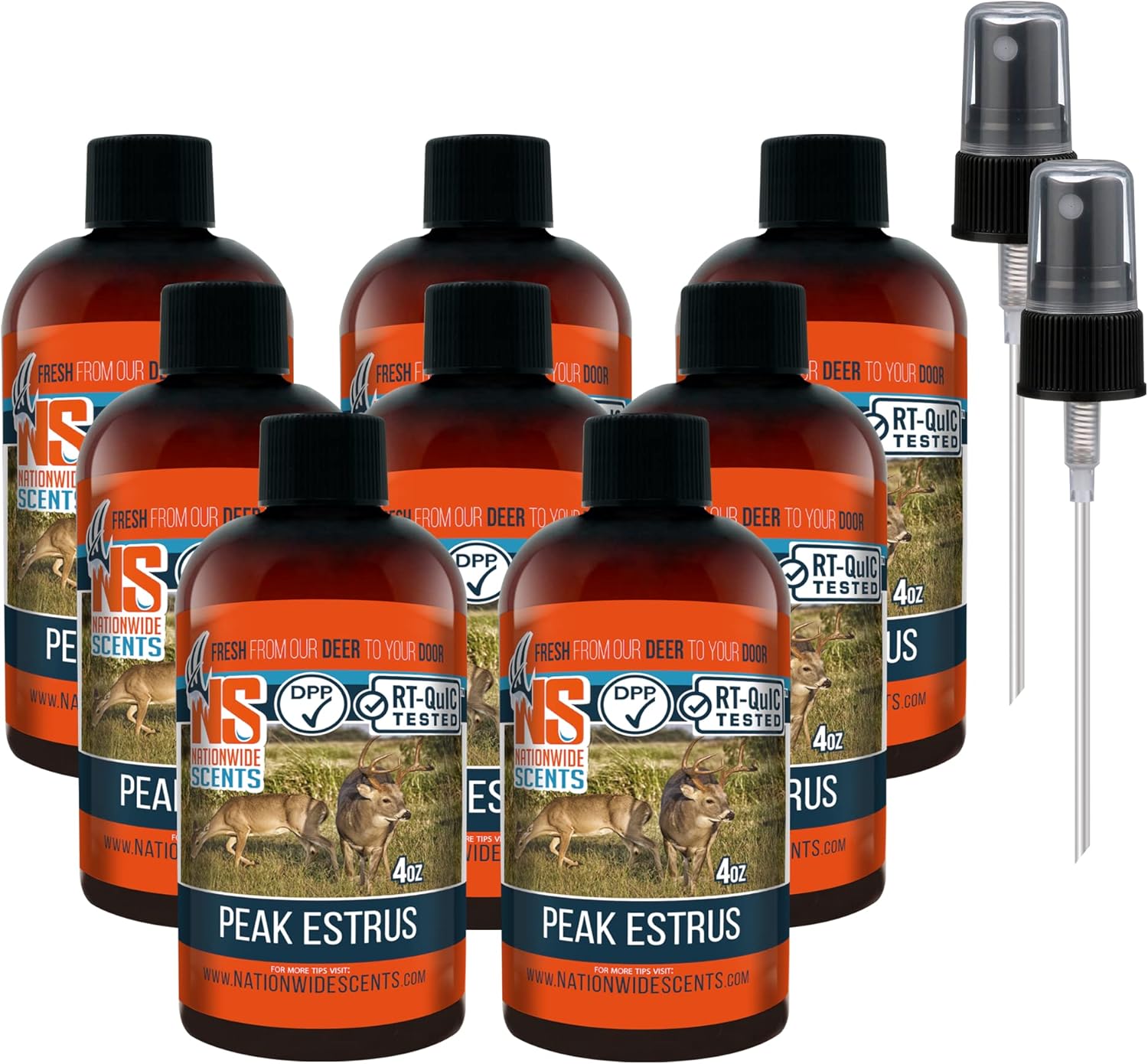 Nationwide Scents Peak Estrus Rut Scent for Deer Hunting - Deer Urine Buck Attractant for Whitetail Deer - Doe Estrous Rut Scent Buck Lure for Mock Scrapes, Scents Drags and Drippers - 4 oz : Sports & Outdoors