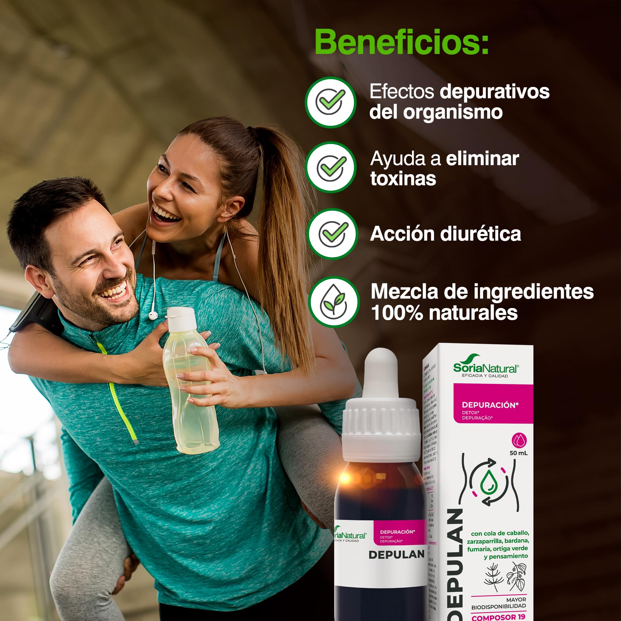 Soria Natural Composor 19 Depulan Complex- Favorece la Desintoxicación, Limpieza Interna - Mejora la Función Hepática y Renal - Botella de 50ml