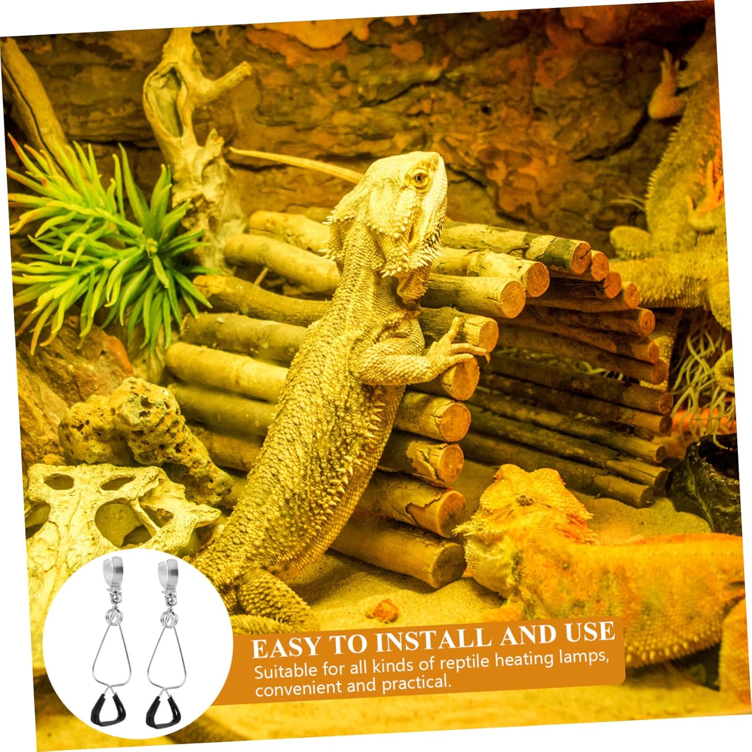 Sosoport 8pcs Adjustable Lamp Clip for Reptile Heat Lamps Flexible Dome Clamp Fixture Holder Easy Installation for Terrarium Cage and Fence Use