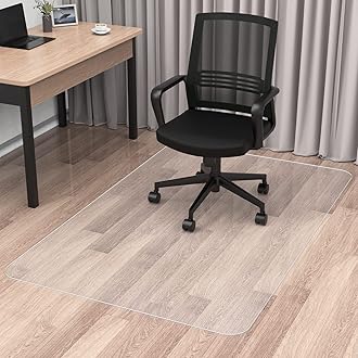 Blvornl Office Chair Mat for Hard Wood Floor, Transparent, 51 X 63in