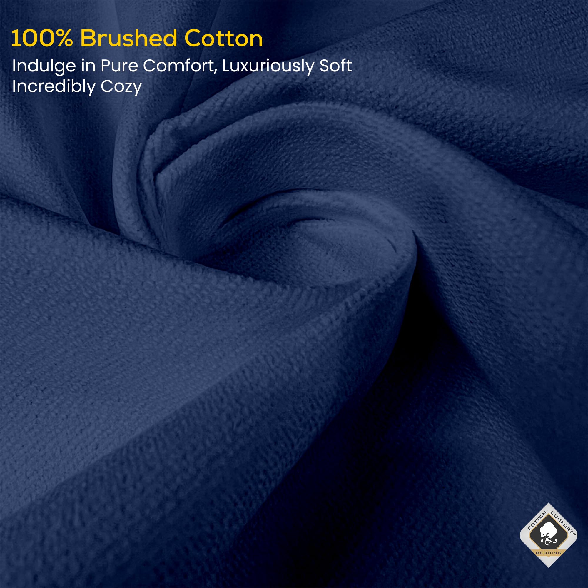 Cotton Comfort Bedding 100% Brushed Cotton Flannelette Fitted Sheet Small Double, Soft Warm Deep Fit Bed Sheet - Image 4