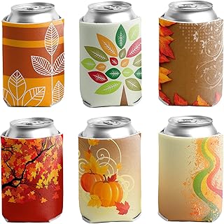 10 Koozie Wedding Favor Ideas Perfect for Relaxed Celebrations 31 VictoryStore Fall Can Coolers – Set of 6 Reusable Beverage Sleeves with ...