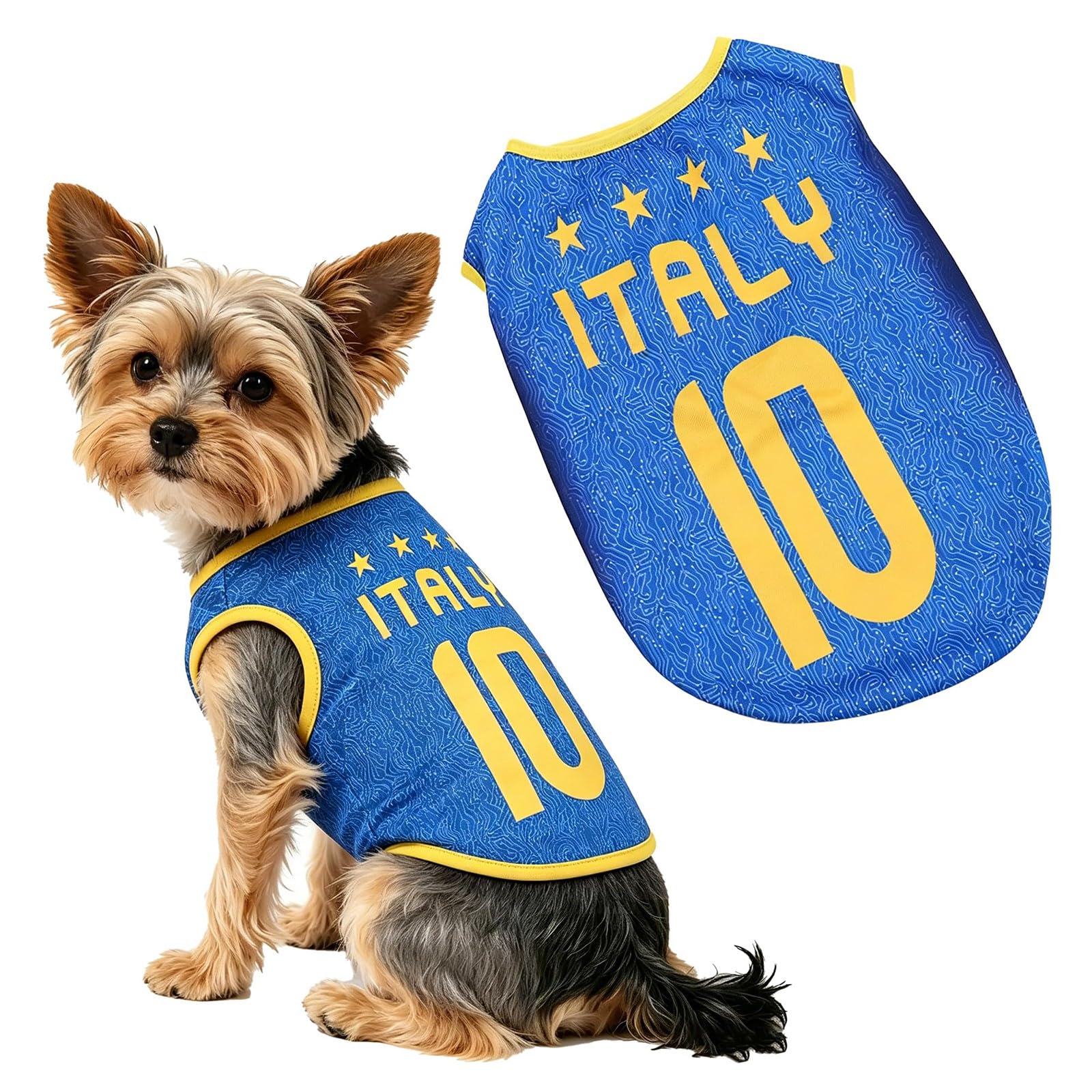 International Football Shirt,Dog Football Jersey, World Cup Soccer Shirt for Pets, Sleeveless, Polyester Mesh, Sizes S-5XL, Multiple Countries,Blue 5XL