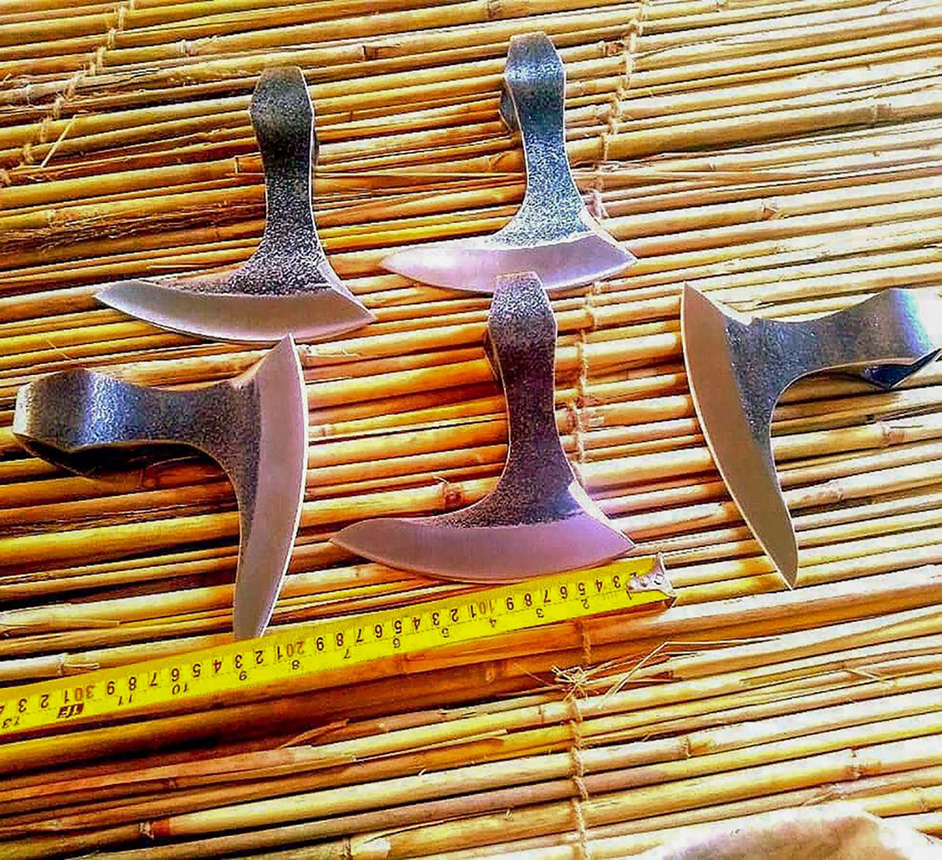 LOT of 5 x Head MDM Antique Style Stainless Steel Axe Head Tomahawk Viking Throwing Set Vintage Combat Camping Hunting Axe Hatchet Blade 7'' Inch MDM-7871