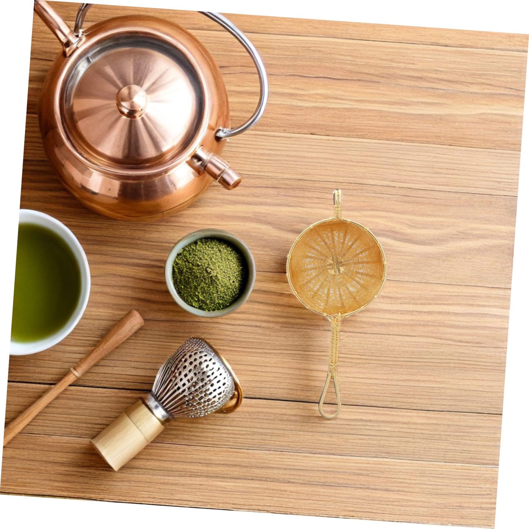 Ipetboom Infuseur à Thé Cuivre avec Poignée Passoire à Thé Vrac Filtre Réutilisable et Infusions