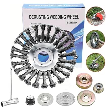 OFCOX 10" Indestructible Steel Wire Grass Trimmer Head,Weed Wacker Blade Eater, Weed Wacker Head Attachments,Weeding Disc Blade,Compatible with Stihl, Husqvarna,String Trimmers, Gardening Lawnmower