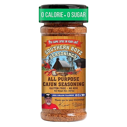 Southern Boyz - Condimento criollo cajún multiusos, coctelera de 8 onzas (sin MSG, mezcla sin gluten), 8 onzas (paquete de 1)