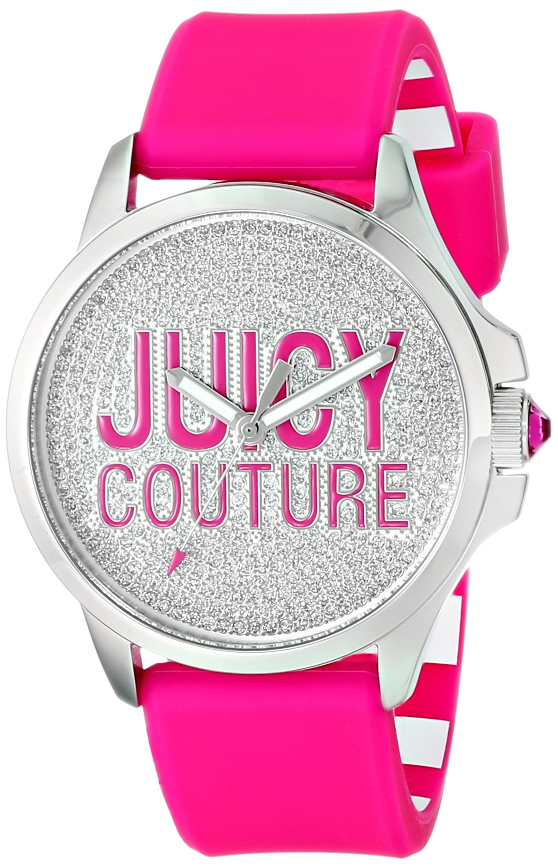 Juicy Couture Women's 1901144 Jetsetter Stainless Steel Watch with Hot Pink Silicone Band