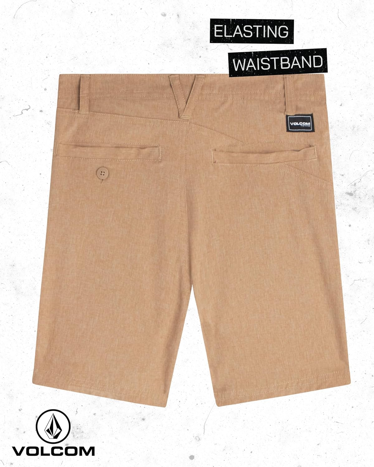 Volcom Boys Twill Shorts - Stretch Fit Flat Front Chino Golf Uniform Shorts for Boys, Classic Pull-On Style with Belt Loops - Image 6