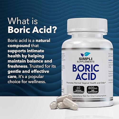 Miniatura 3 de 60 supositorios de ácido bórico para mujeres | Tratamiento BV para mujeres | Píldoras de equilibrio de pH | Cuidado vaginal | Tratamiento de la