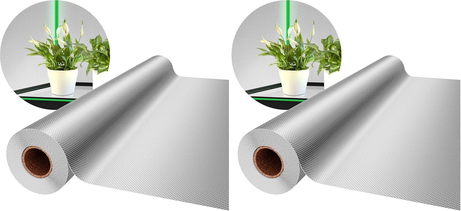 VIVOSUN 6 Mil Mylar Film Roll, 4 ft. x 50 ft. Diamond Film Foil Roll, Heavy-Duty Reflective Film for Grow Tent, Warm House, and Grow Room (50 ft.) (Pack of 2)