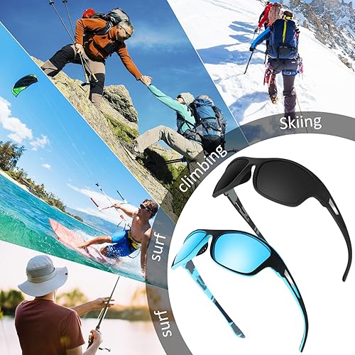 Miniatura 6 de TOODOO 4 pares de lentes de sol polarizados para hombre con protección UV, gafas de conducción deportivas para actividades al aire libre