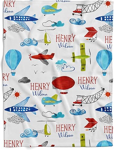 Manta de bebé de avión personalizada, manta de bebé con nombre, manta de bebé con nombre, manta de bebé niño, manta de bebé con monograma, manta de