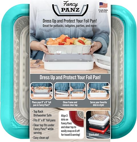 Vista 23 de Fancy Panz - Bandeja de 8 x 8 pulgadas Dress Up And Protect Your Foil Pan®, 100 % fabricado en Estados Unidos, bandeja de aluminio de 8 x 8 pulgadas
