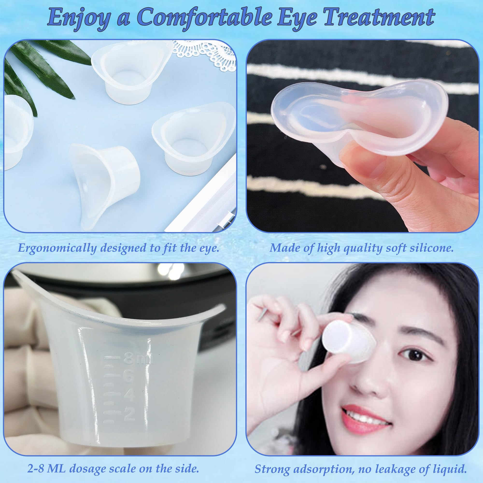 CHENNAN 6 Pezzi 8ML Silicone Eye Lavare Tazza, Occhio di Pulizia Tazze, Portatile del Lavaggio Dell'occhio per Pulizia, Tazza per Lavaggio Occhi Morbida, per la Pulizia Degli Occhi StanchI (6pcs)