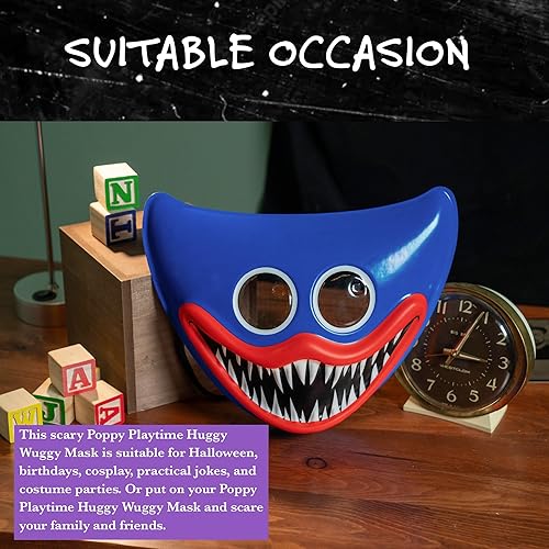 Miniatura 4 de UCC Distributing Poppy Playtime Huggy Wuggy - Máscara de juego de rol, Azul