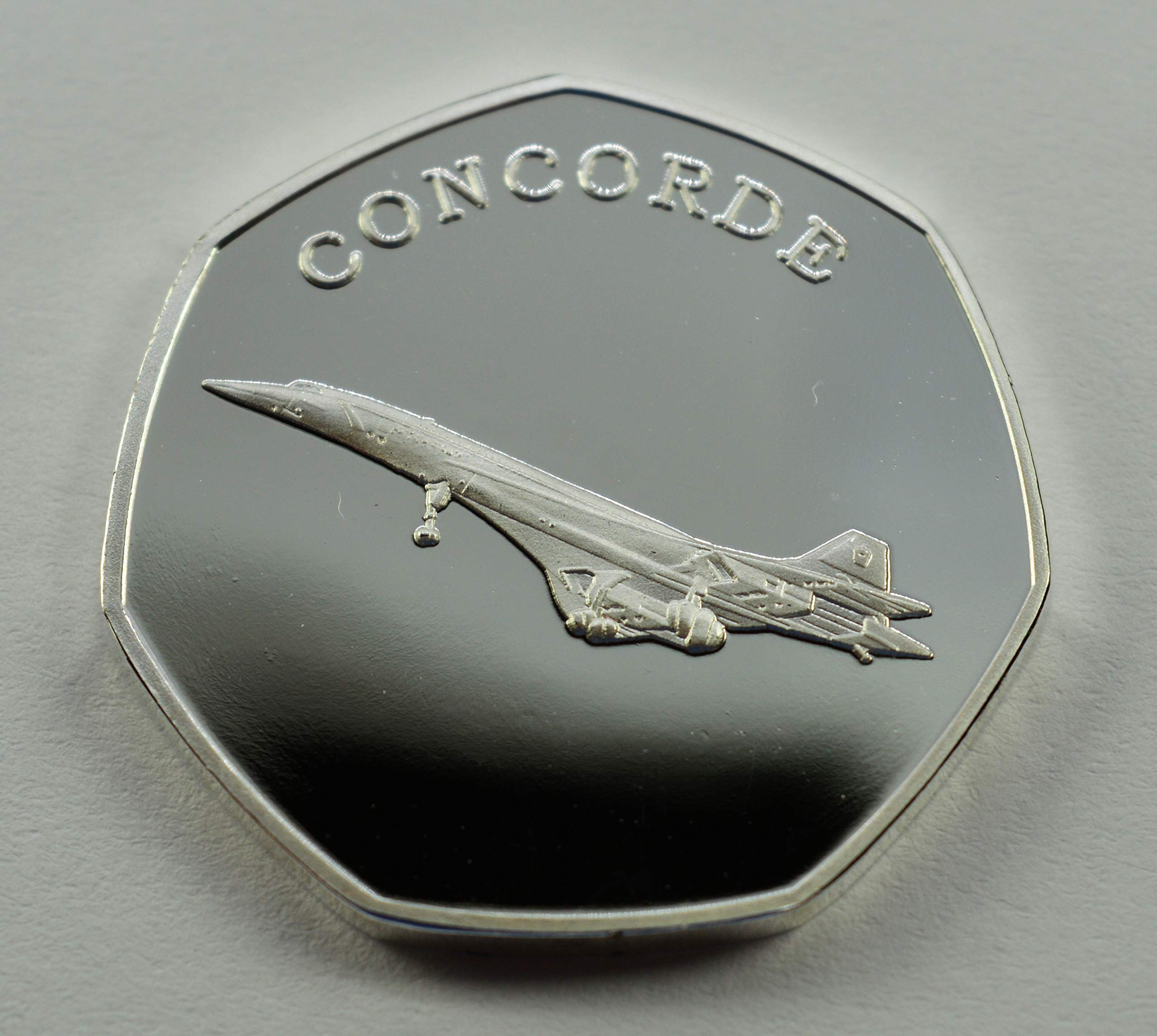 The Commemorative Coin Company Silver Concorde Supersonic Jet Fine Commemorative Great British Design Icons. British Airways, Air France