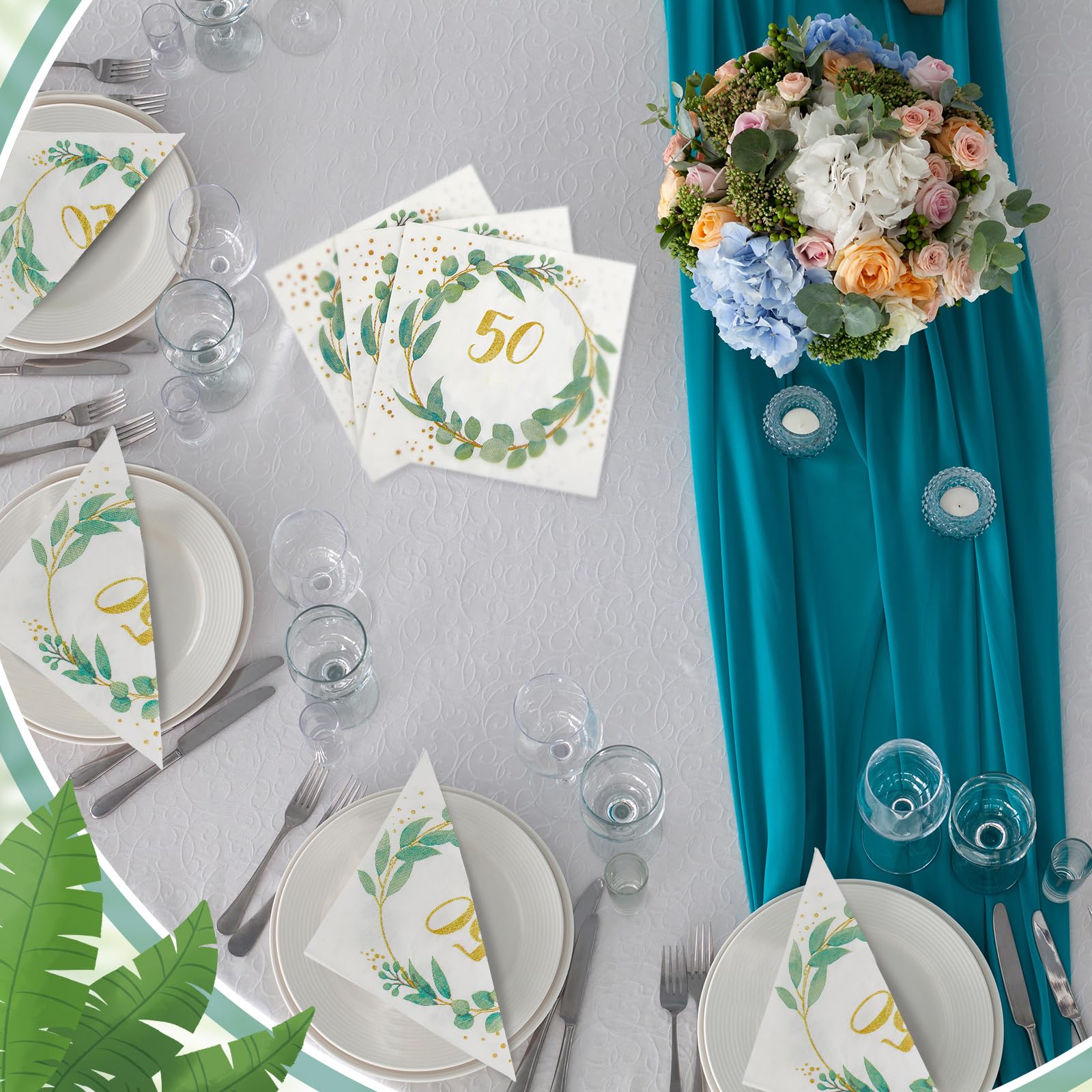 50 Stück Weiße Cocktail-Servietten (2-lagig) – 25x25 Cm, Aus Zellstoff, Für Hochzeiten, Geburtstage & Partys