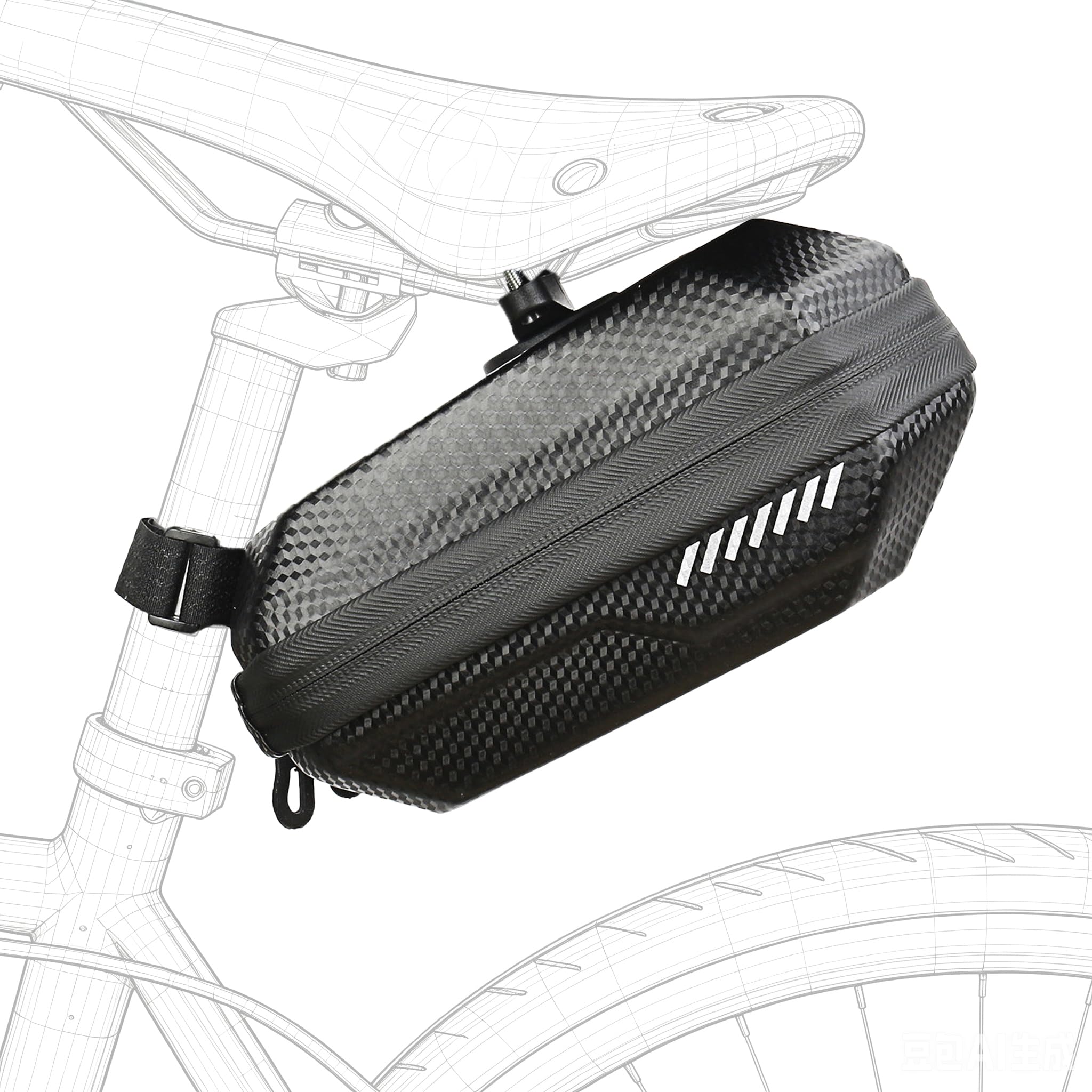 Gatahead Bike Saddle Bag, 1.8L EVA Hard Shell Seat Bag with Quick-Release