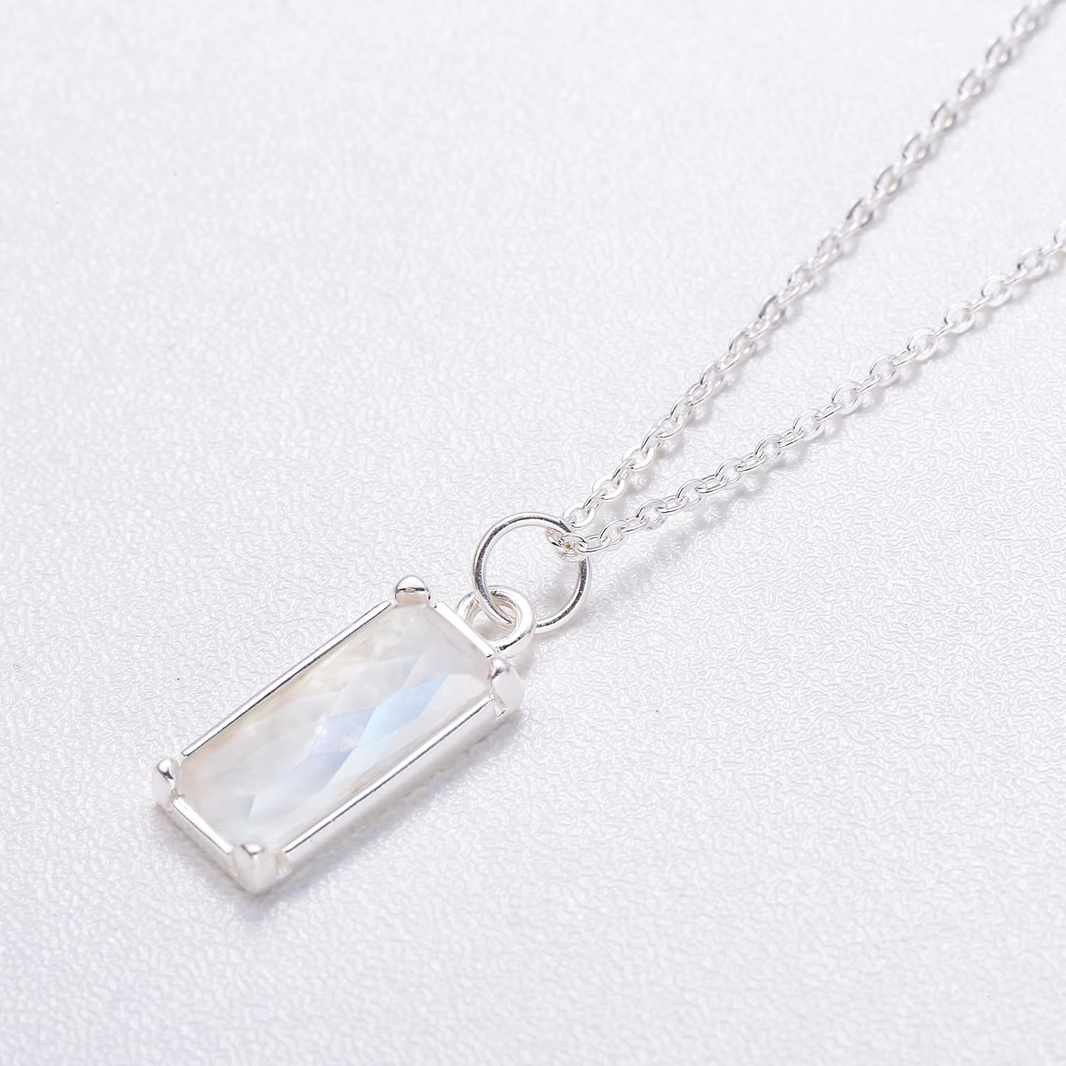 Crysdue 925 Sterling Silver Natural Stone/Opal/Moonstone Pendant Necklace Meaningful Jewelry for Women Mothers Day Birthday Christmas - Image 5