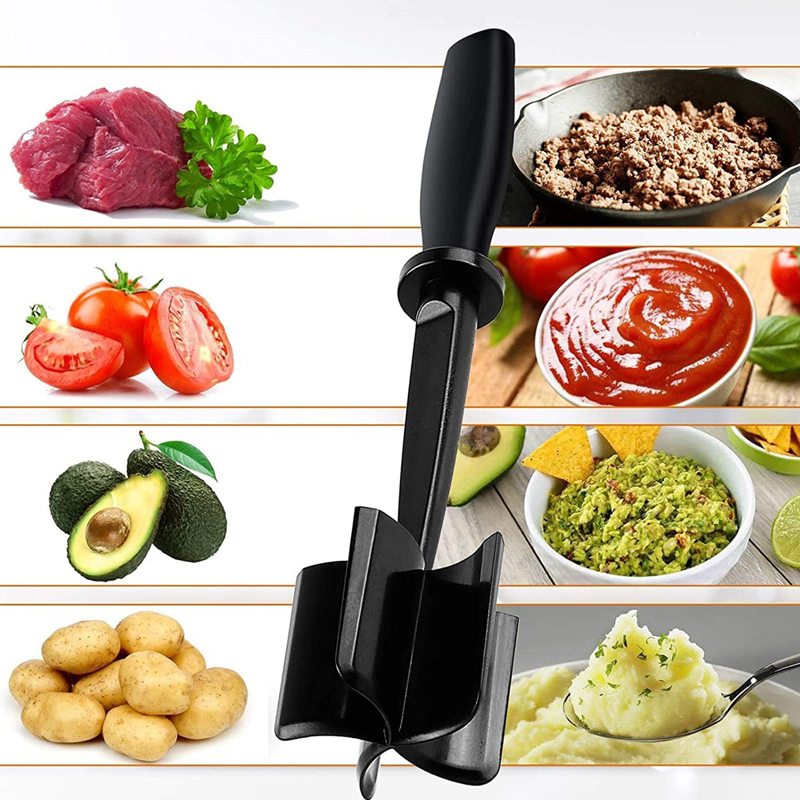 Tritatutto per carne antiaderente da 1 pezzo - Schiaccia hamburger resistente al calore per carne macinata, patate e altro - Miscela e trita facilmente – acquista a prezzi convenienti sul marketplace