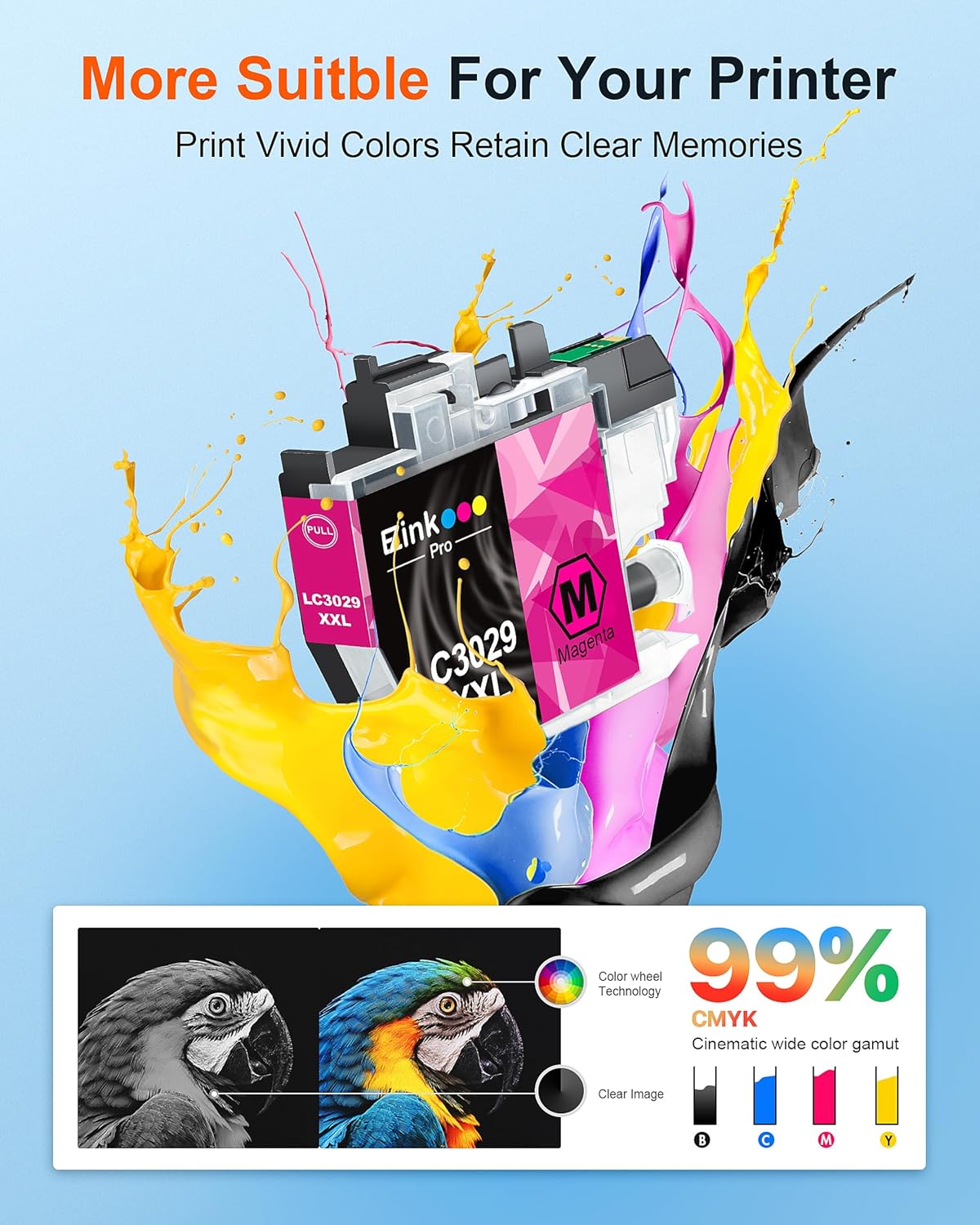 E-Z Ink Pro LC3029XXL Super High Yield Compatible Replacement for Brother LC3029 Ink Cartridges LC3029BK to use with MFC-J5830DW MFC-J5830DWXL MFC-J5930DW MFC-J6535DW MFC-J6535DWXL MFC-J6935DW(4 Pack)