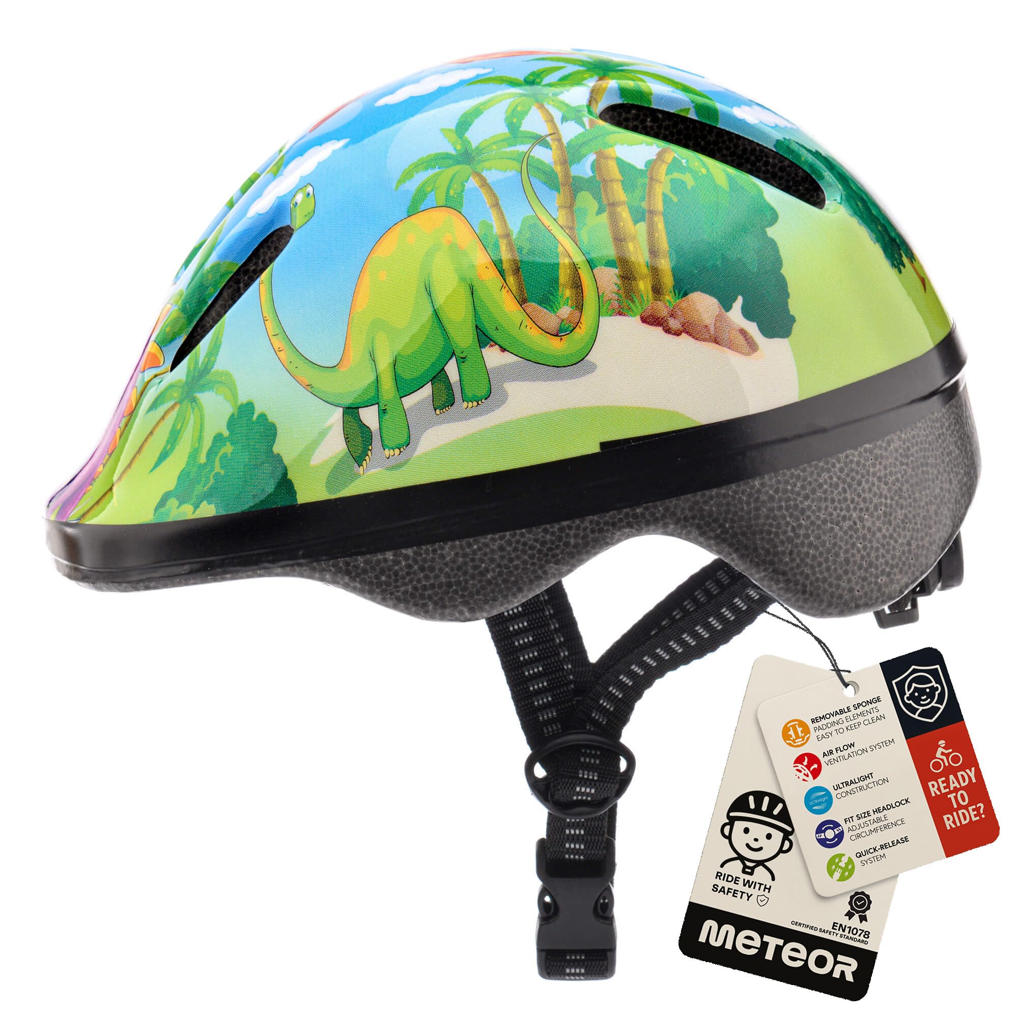 meteor Casco Bici Ideale per Bambini - Caschi Perfetto per Downhill Enduro Ciclismo MTB Scooter - Helmet per Tutte Le Forme di Attività in Bicicletta Helmo