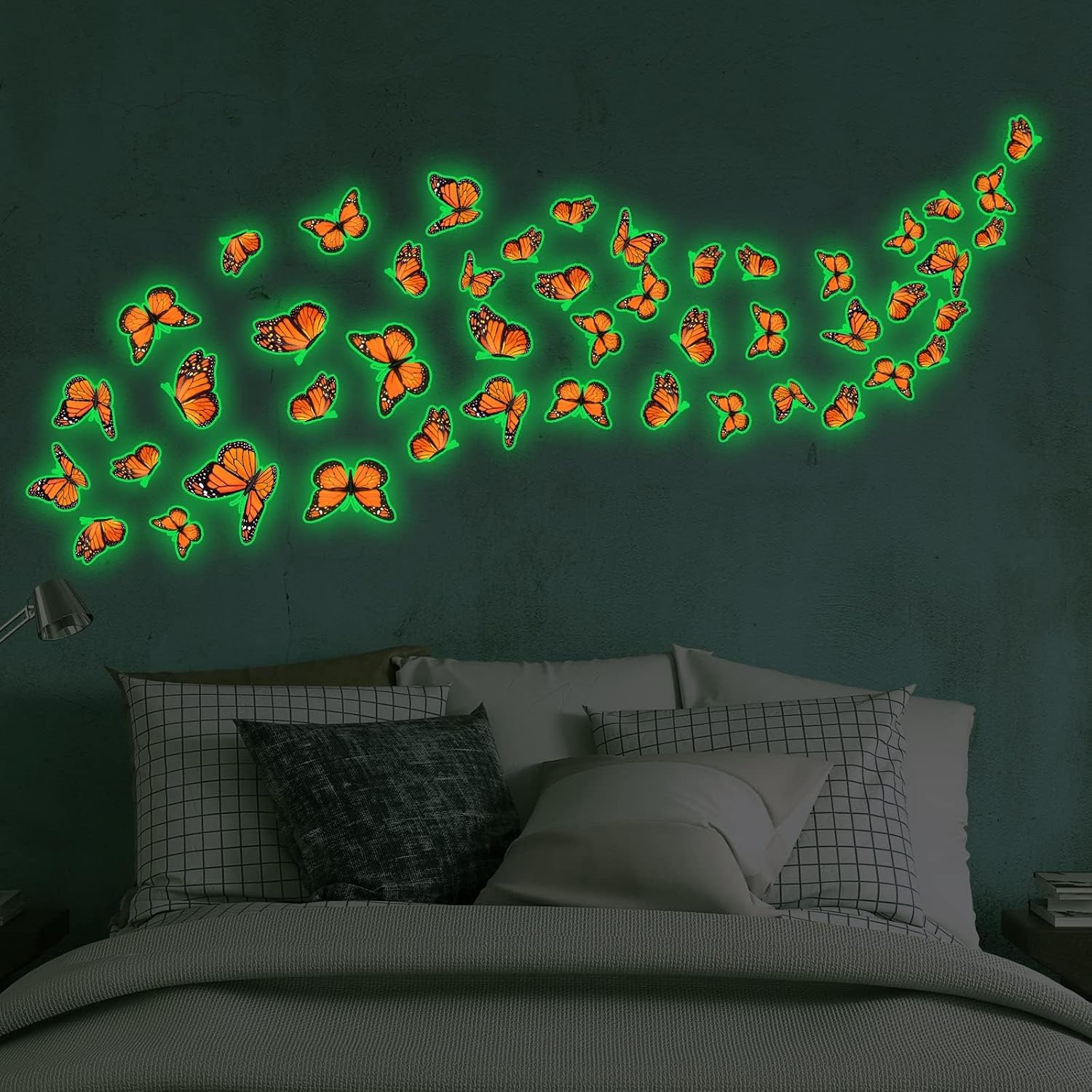 Halloween Glow in The Dark Monarch Butterfly Wall Decals