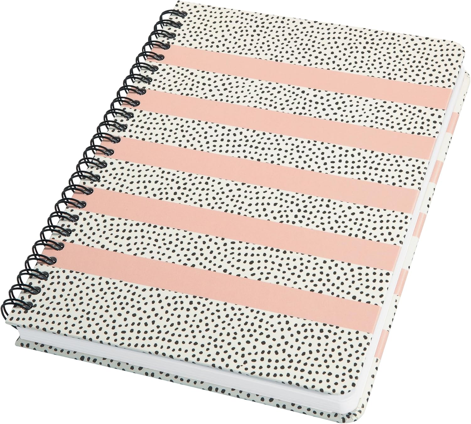 SIGEL JN600 Spiral Notebook Basic, A5, Dotted, Hard Cover, Polka dot Pattern, Pink/Black/White - Jolie