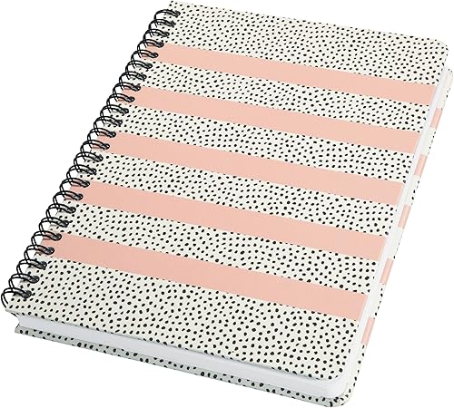 Vista 10 de SIGEL JN601 Cuaderno espiral premium, A5, punteado, tapa dura, 240 páginas, Blanco/Negro/Rosa - Jolie