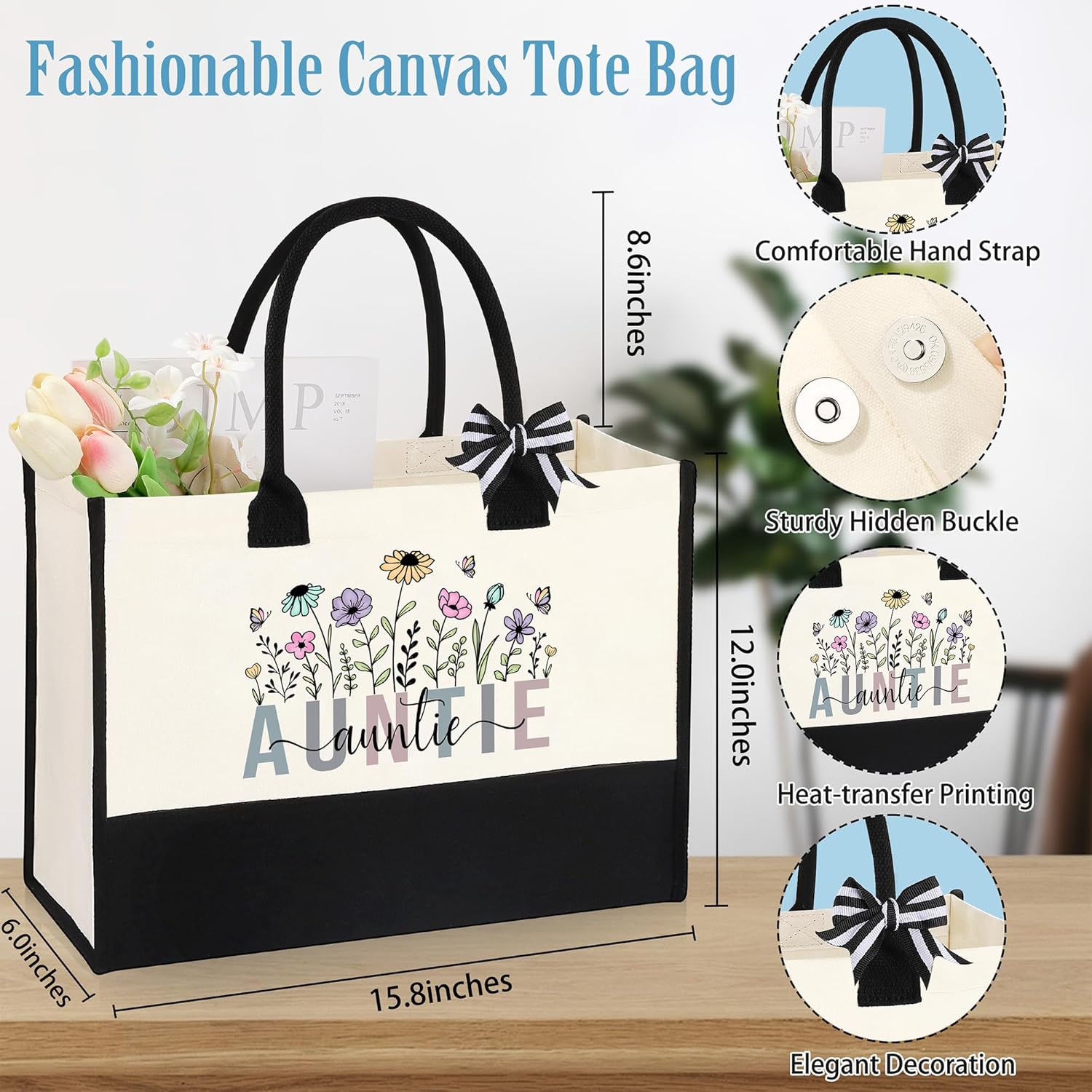 Aunt Gifts, Mothers Day Birthday Gifts for Aunt Auntie, Christmas Ideas Present Basket Set of 6 - Image 2