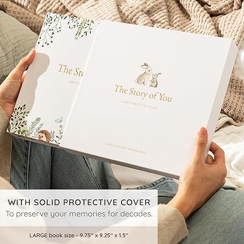 Miniatura 3 de Libro de recuerdos para bebé niño o niña atemporal primer libro de 5 años para bebés Un libro de hitos para registrar cada evento desde el