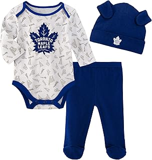 Newborn Toronto Maple Leafs Team Fanatic Long Sleeve Creeper, Pant, and Hat Set