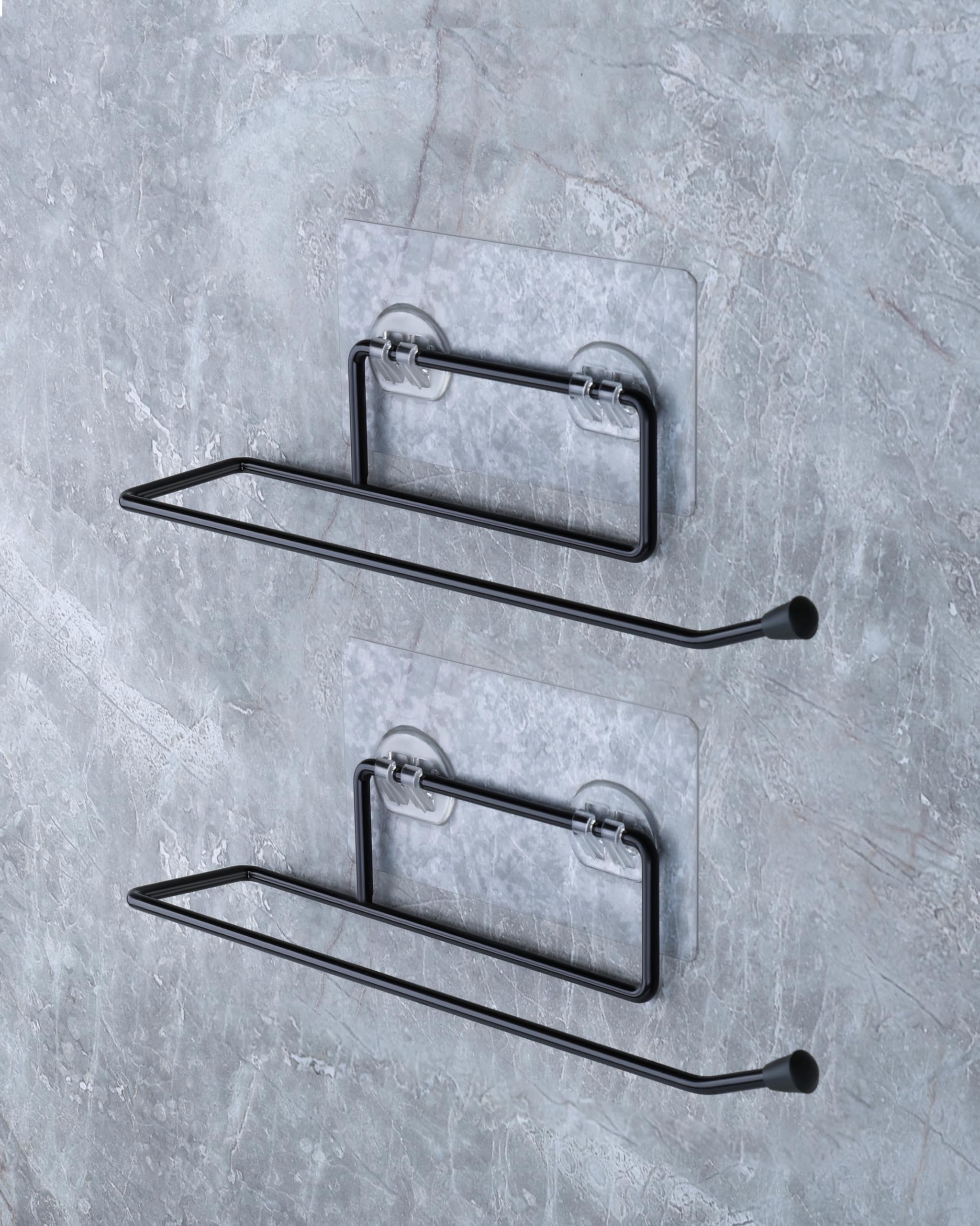 ROYAL BROTHERS Self Adhesive GI Steel Toilet Paper Stand/Tissue Roll Hanger for Bathroom/Nepkin Holder/Towel Holder(Black) (2)-picture-11