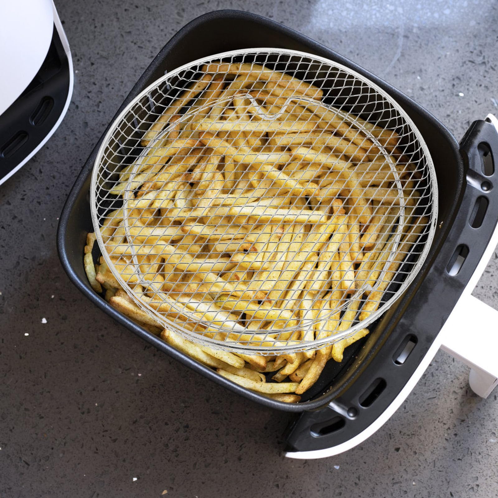 DOITOOL Set di 13 griglie per friggitrice ad aria con gambe di supporto, cestelli in rete in acciaio inossidabile a 3 strati, accessori rotondi per friggitrice ad aria per cucinare, cuocere al forno e