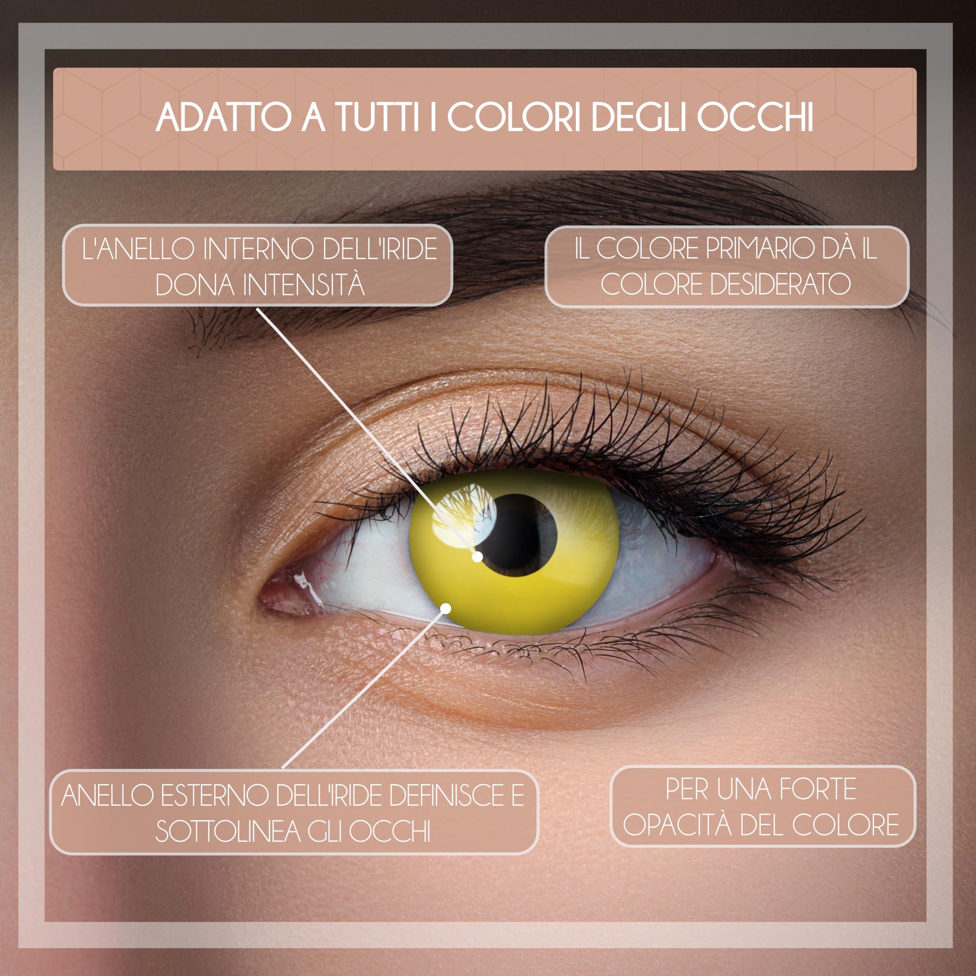aricona Lenti a Contatto Colorate Giornaliere Yellow Fear - Lenti a Contatto Gialle per Halloween e Feste in Costume