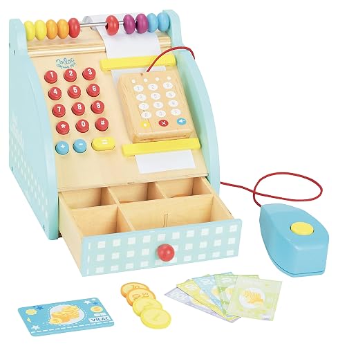 Día de Mercado Caja Registradora de Madera Beige Niños desde 36 Meses
