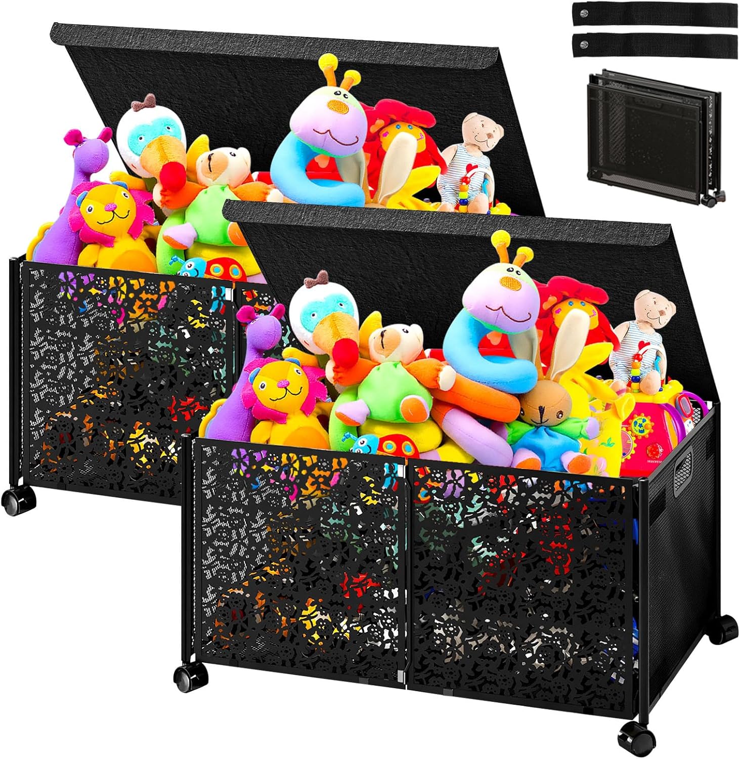 Upgraded】Toy Box Storage with Wheels,70L Large Capacity Toy