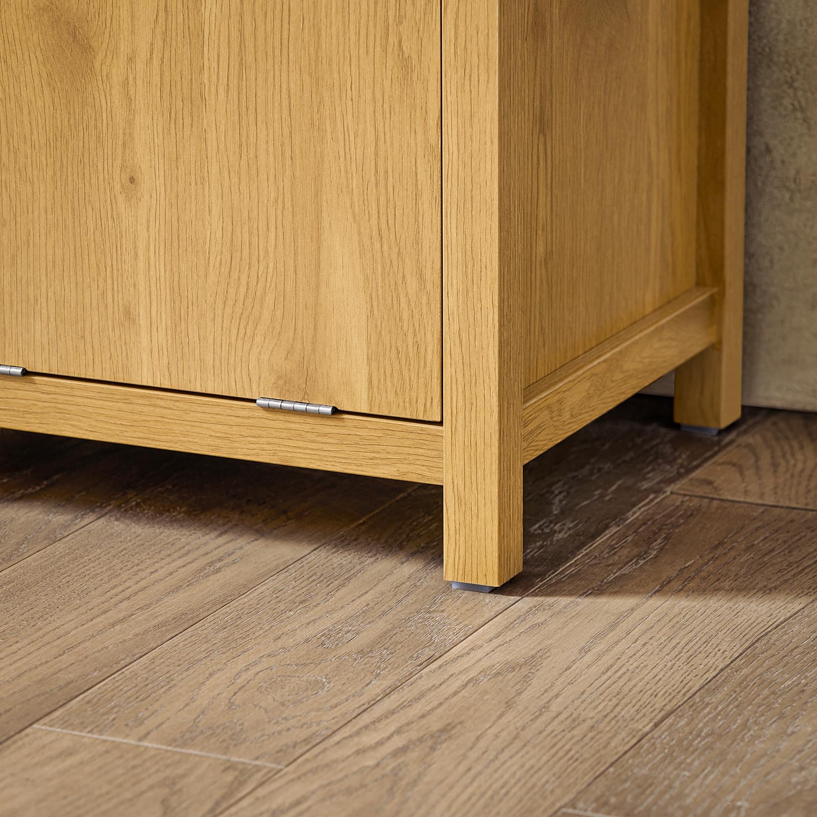 Generisch Wäscheschrank mit Korb in Naturfarbe – Platzsparender Bad-Organizer für kleine Badezimmer, 40 x 35 x 90 cm, modernes Design, ideal für die Haushaltsorganisation