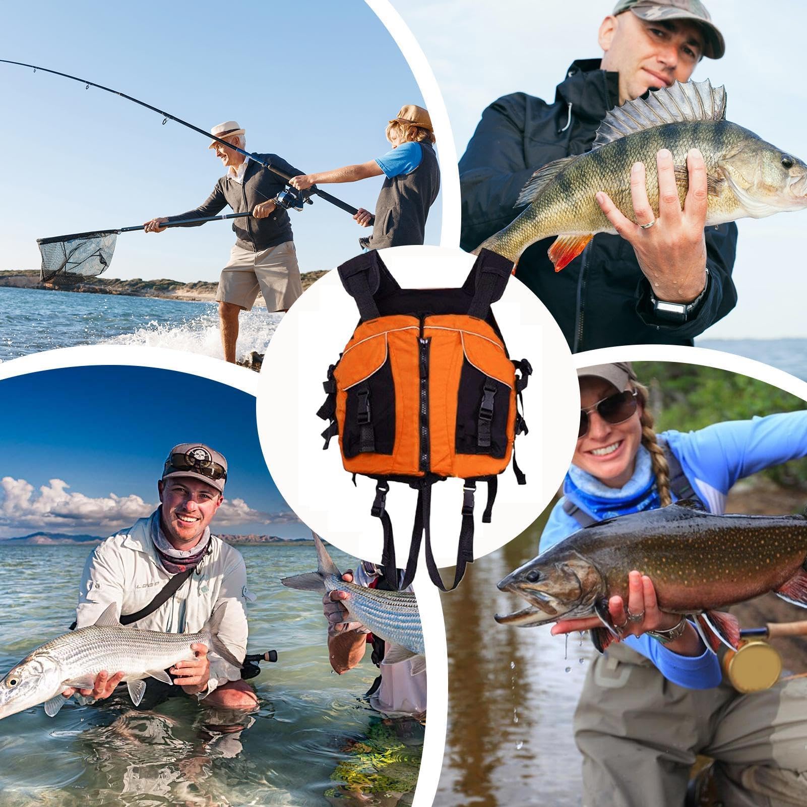 Giubbotto Salvagente per Adulti Kayak Costume Da Bagno Da Surf | Gilet Galleggiante Per Nuoto Per Uomo Pescatore Nuotatore Fiumi Pesca A Mosca Spiaggia Snorkeling Apnea Kayak Rafting Surf