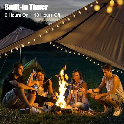 Miniatura 7 de Brightown Star String Lights Battery Operated - 2 Pack 17 ft 50 LED Star Fairy String Lights with Remote and Timer, 8 Modes Waterproof for Bedroom