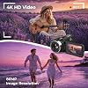 Cámara de Video 4K HD 80MP Camcorder para Vlogging en YouTube | Visión Nocturna IR Zoom Digital 18X Pantalla IPS 3.0 Grabadora de Video con Tarjeta SD 32GB, 2 Baterías, Control Remoto y Estabilizador 3