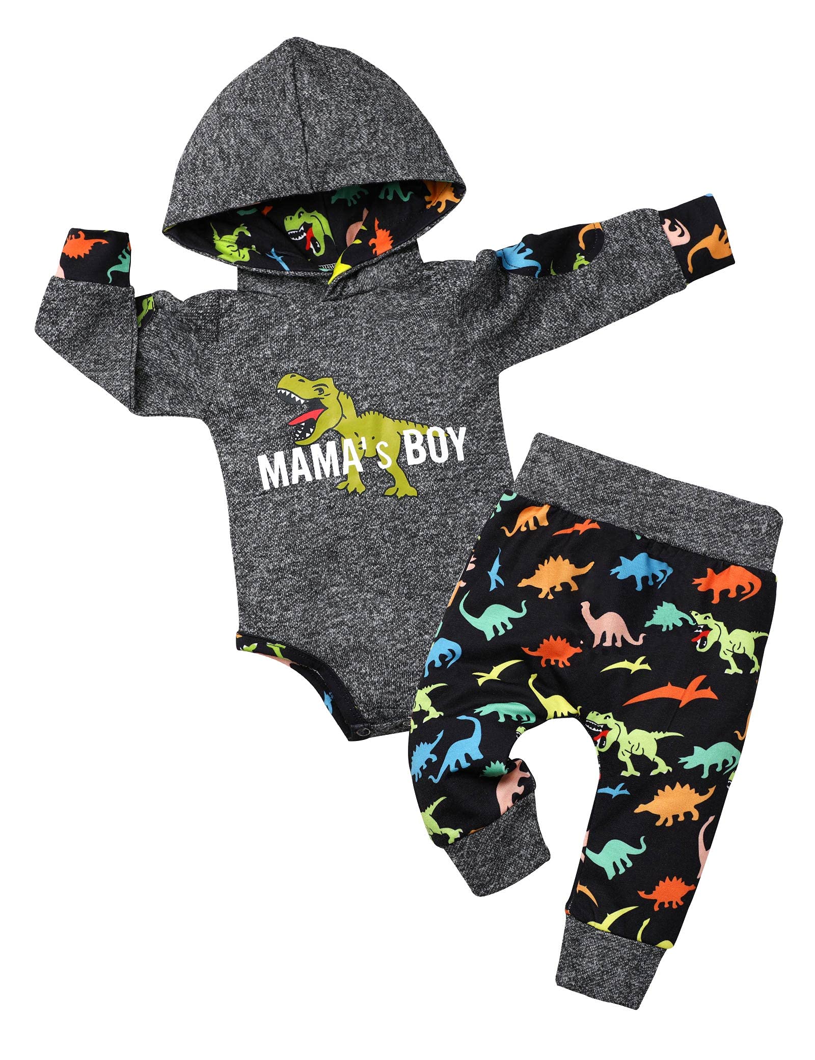 Newborn Baby Boy Clothes Plaid Letter Print Long Sleeve Hoodies + Long Pants 2PCS Fall Winter Outfits Set