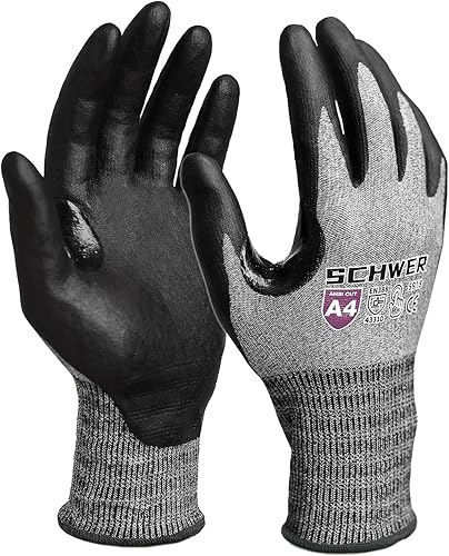 Schwer AIR-SKIN AR5918 - Guantes resistentes a cortes con alambre extremadamente ligeros y finos, nivel 5 guantes de metal para trabajo refinado,