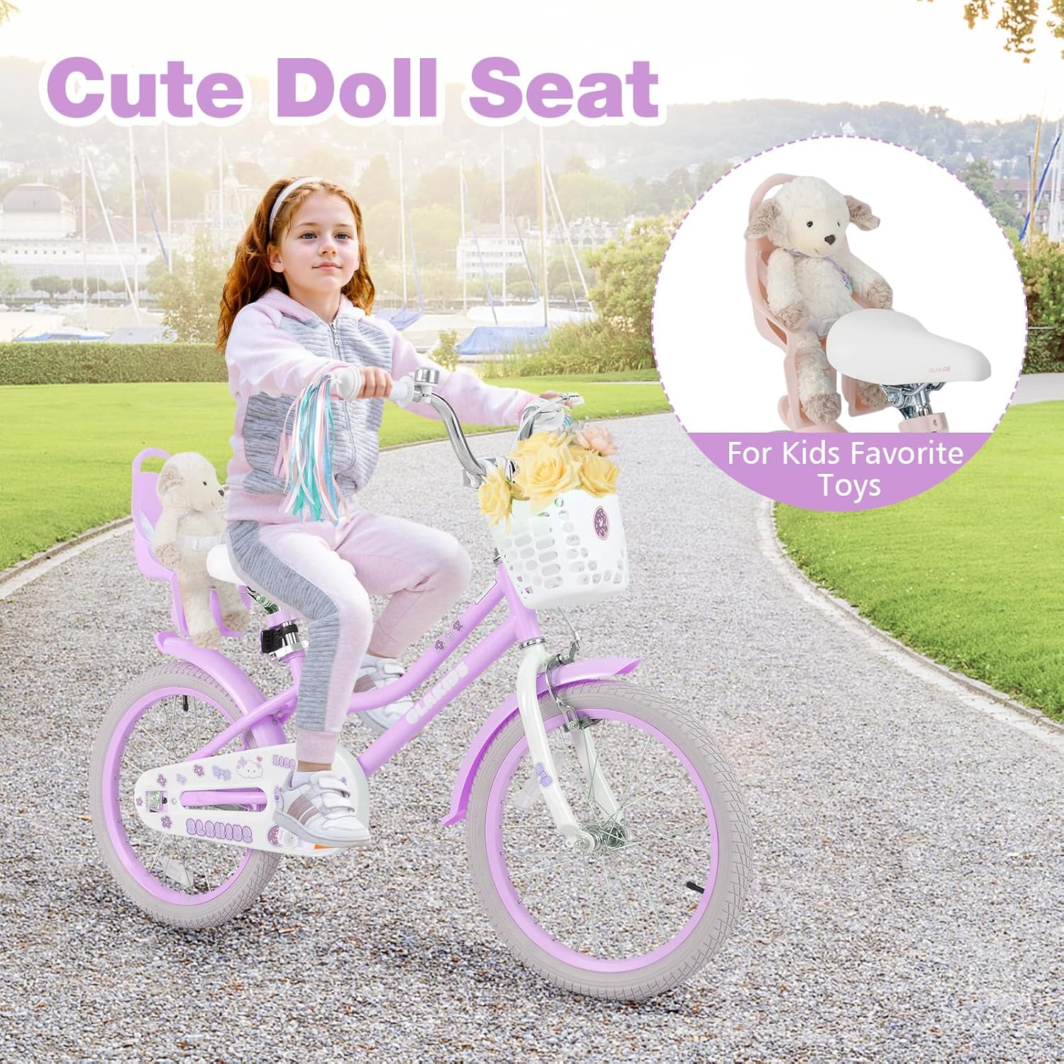Cute Doll Seat on OLAKIDS Kids Bike