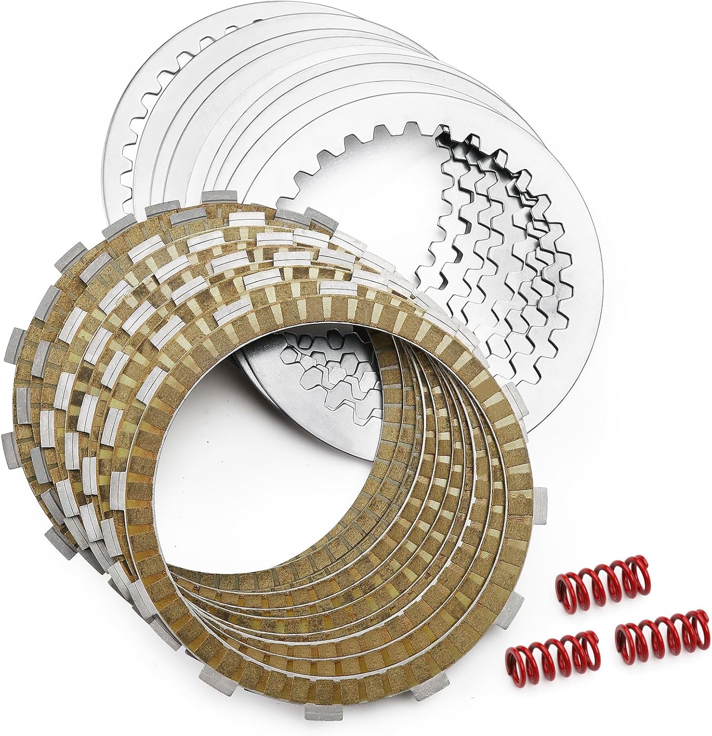 M8 Friction Steel Plate Clutch Kit - For Harley Touring Softail Milwaukee-Eight Engine Models, 10x Friction, 9x Plate Steel Plate, 3x Springs